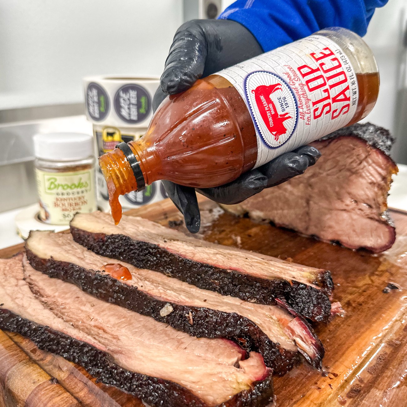 Slow-smoked meats from the Brooks Grocery pit smoker
