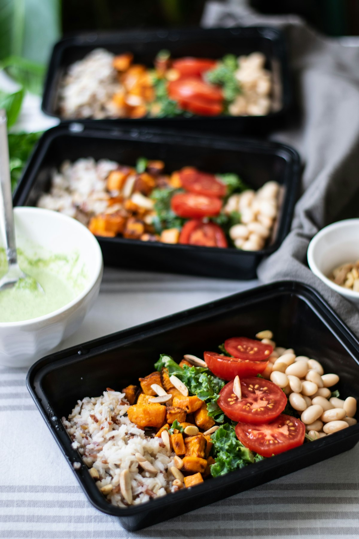 Individual boxed lunches arranged for an office catering order